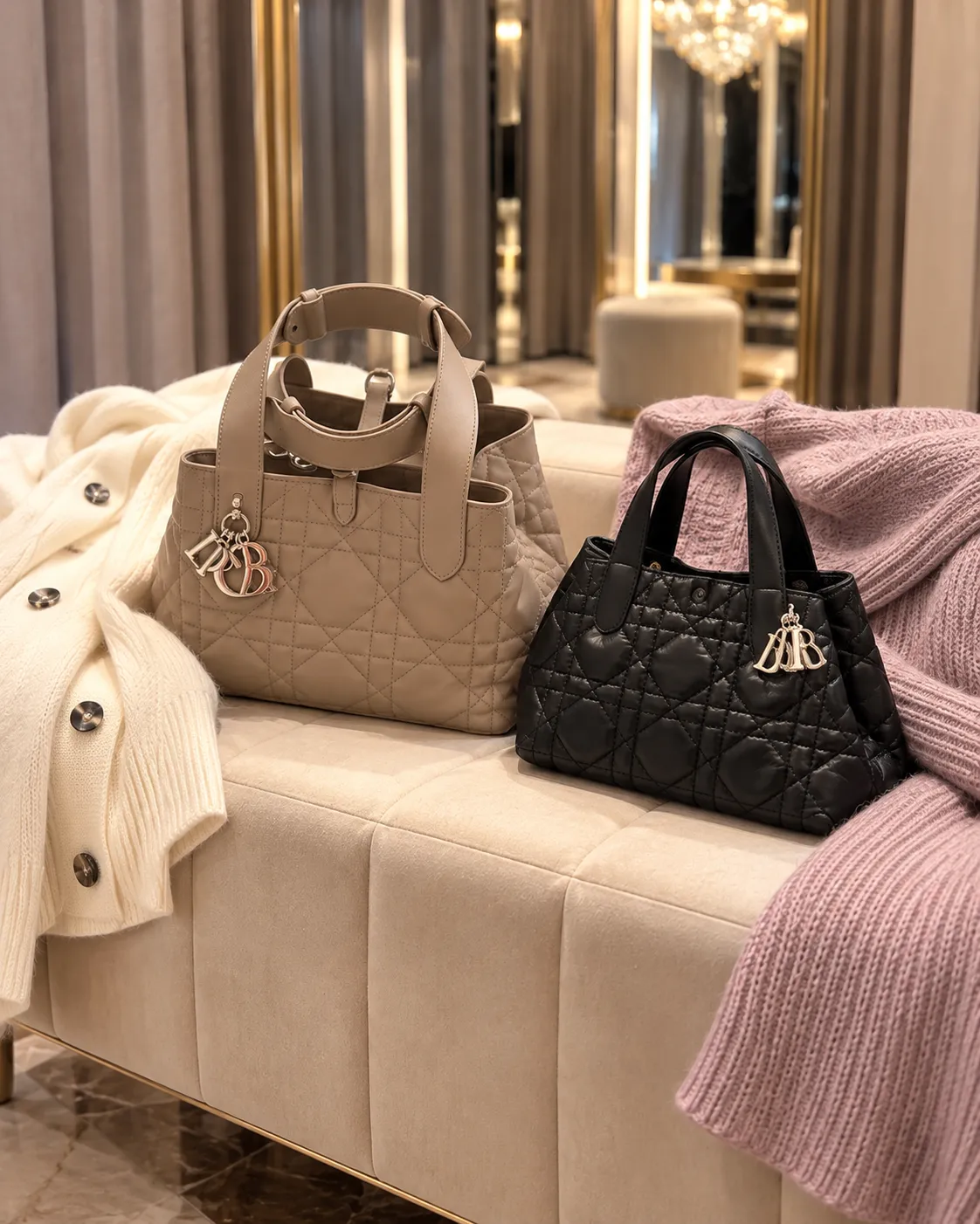 【ディオール】Dior Toujours♡ 大人可愛いキルティングバッグとゆるニットコーデ