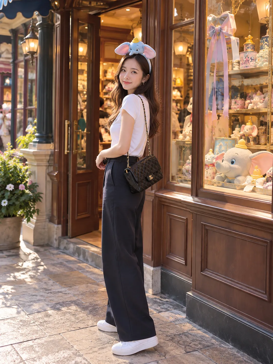 【CHANEL×ディズニーファッション】シンプルコーデにシャネルバッグをプラス♡ 大人可愛いディズニーコーデ🎀