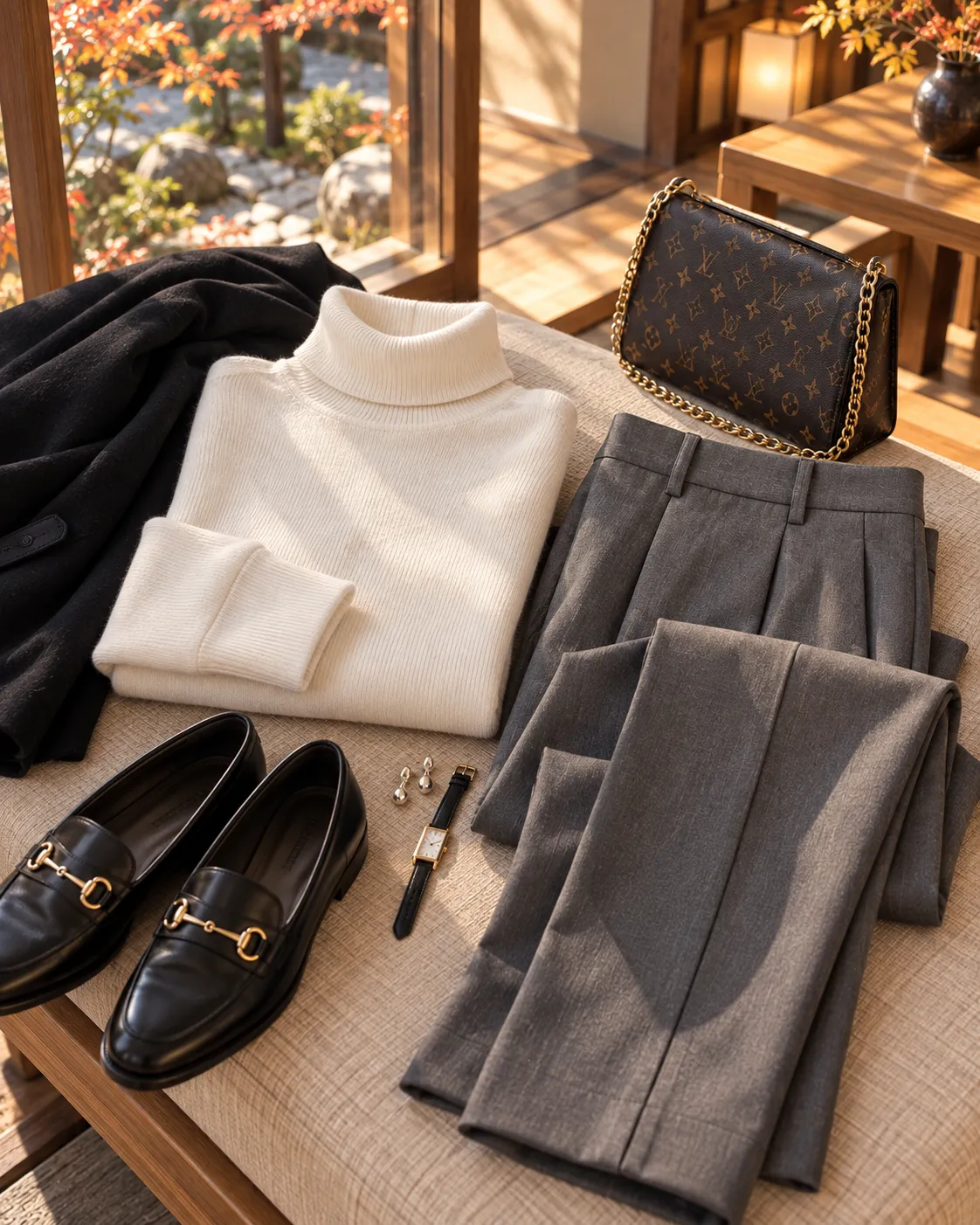 【白×タートル】グレースラックスで海外セレブ風♡ 京都散策にも似合う大人のきれいめコーデ (5).webp