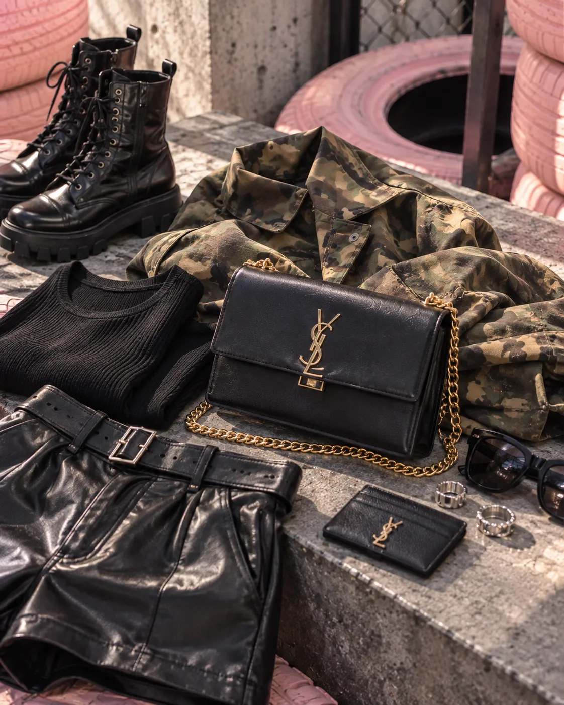 YSL クールな雰囲気にマッチする黒のチェーンバッグ (5).webp
